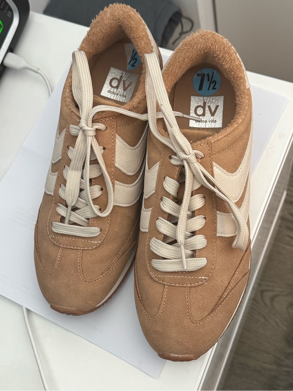 **Dolce Vita Tan Suede Sneakers Size 71/2**